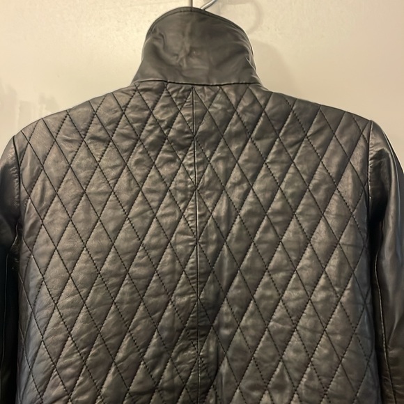 Black genuine leather Danier quilted jacket 3XS - Picture 5 of 9